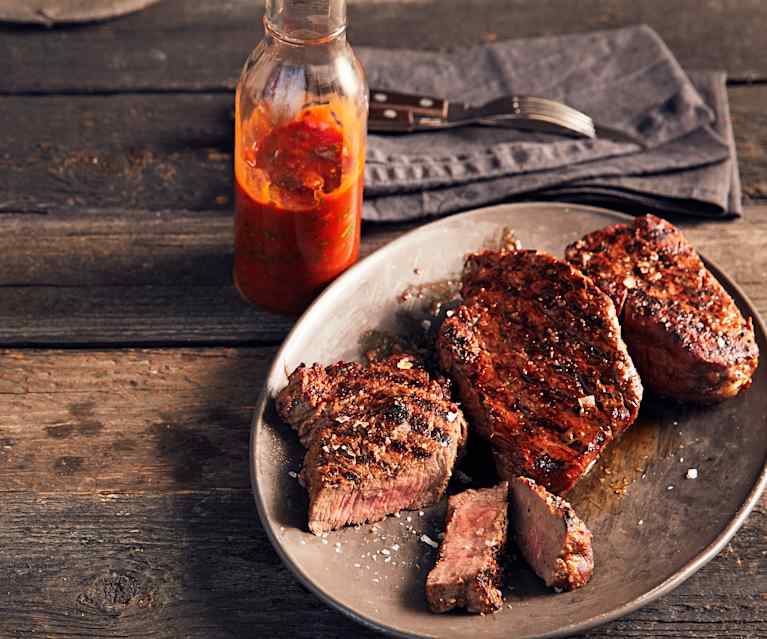 Marinierte Rinder-Hüftsteaks Marinierte Rinder-Hüftsteaks