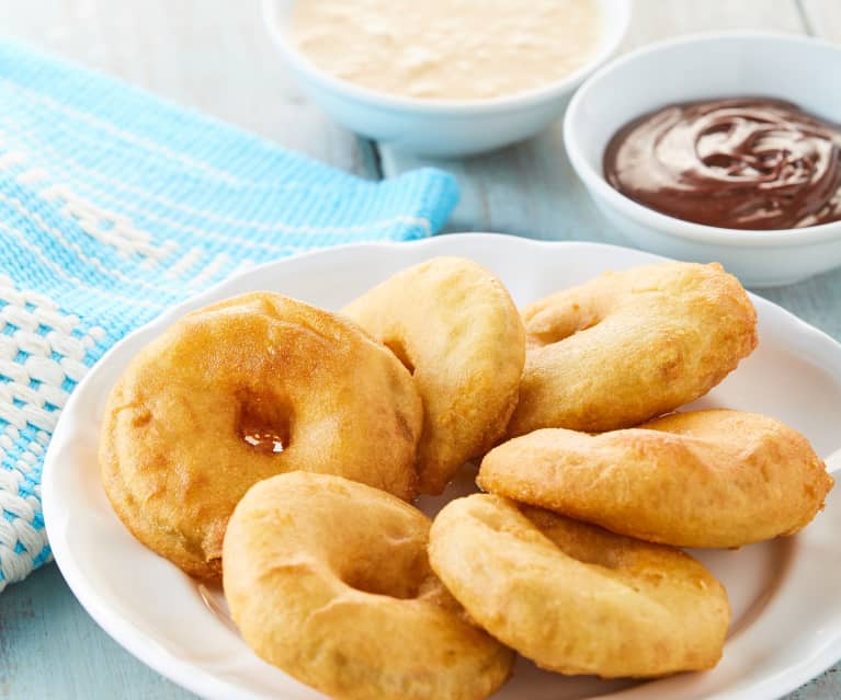 Gluten-Free Apple Fritters with Caramel Sauce