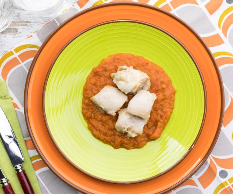 Bocconcini di pollo al Varoma con friggione bolognese