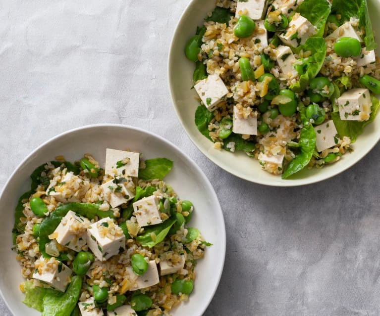 Freekeh and broad bean salad 