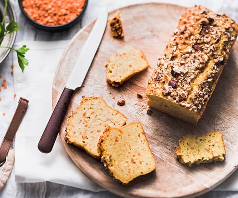 Cake aux lentilles corail, carotte et curry