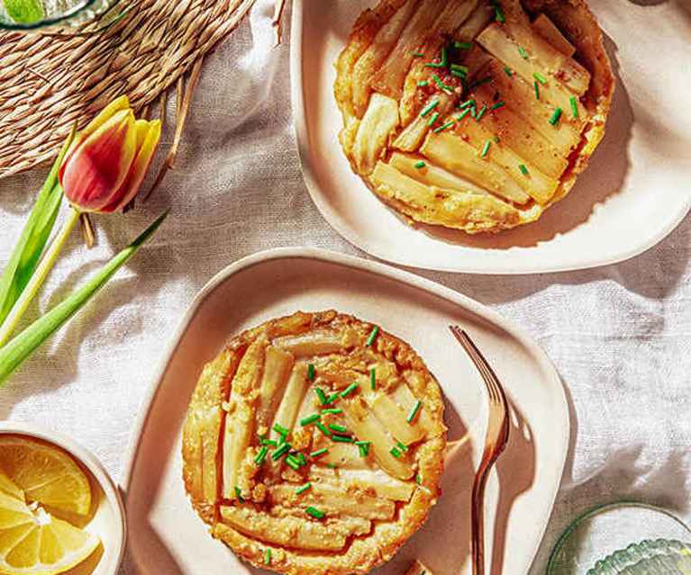 Tartelettes tatin aux asperges blanches et gorgonzola Tartelettes tatin aux asperges blanches et gorgonzola