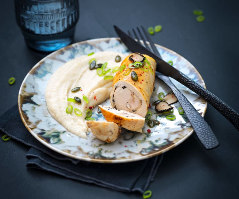 Ballotine de poulet truffé et mousseline de céleri