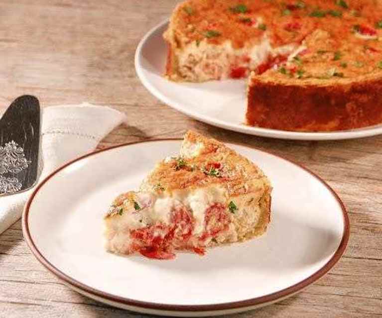 Quiche de frango com tomates Quiche de frango com tomates