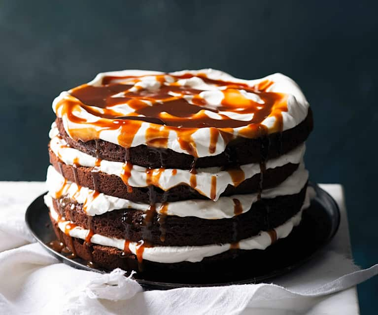 Salted Caramel and Chocolate Brownie Cake