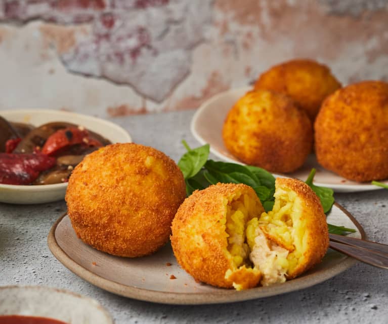 Arancini aux restes de poulet et de risotto