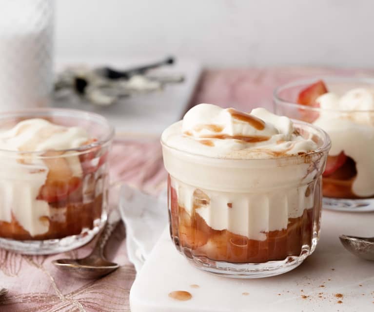 Crema al mascarpone con mele insaporite