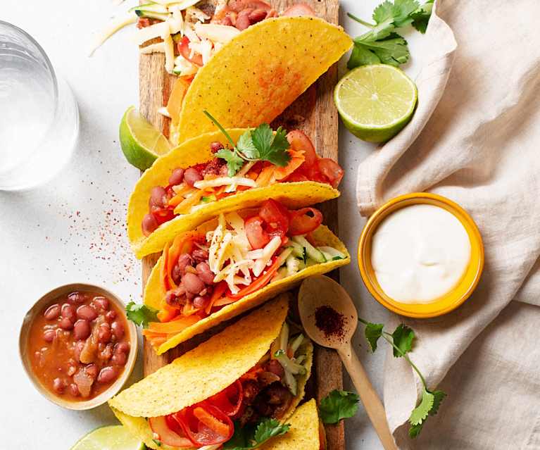 Tacos mit Gemüse und Kidneybohnen Tacos mit Gemüse und Kidneybohnen