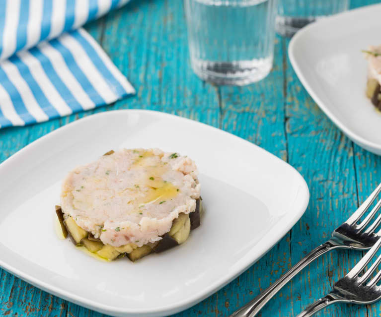 Tartare di pesce spada, melanzane e mentuccia