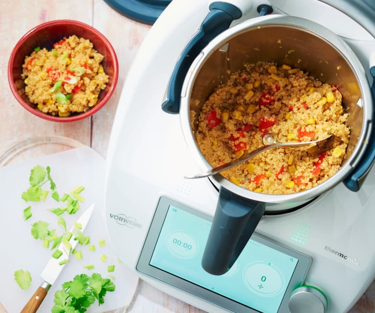 One pot à la mexicaine quinoa, poivrons et maïs