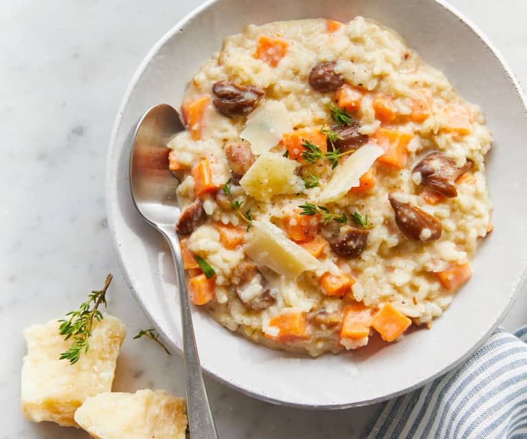 Risotto à la patate douce et aux châtaignes