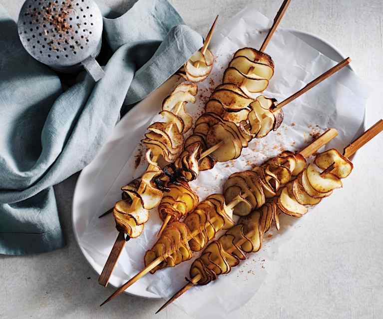 Spicy chips on a stick (Thermomix® Spiralizer)