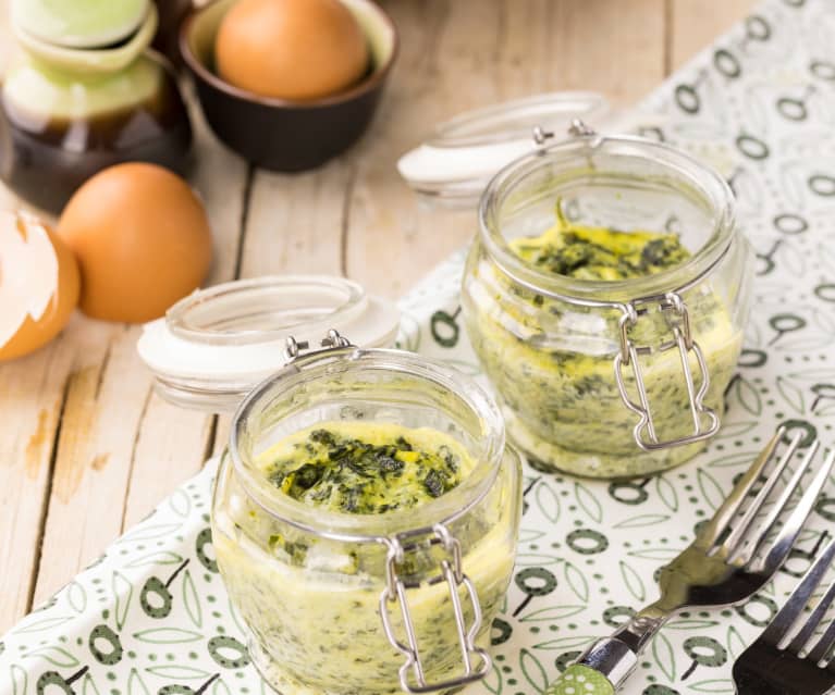 Frittata di spinaci e formaggi in vasocottura