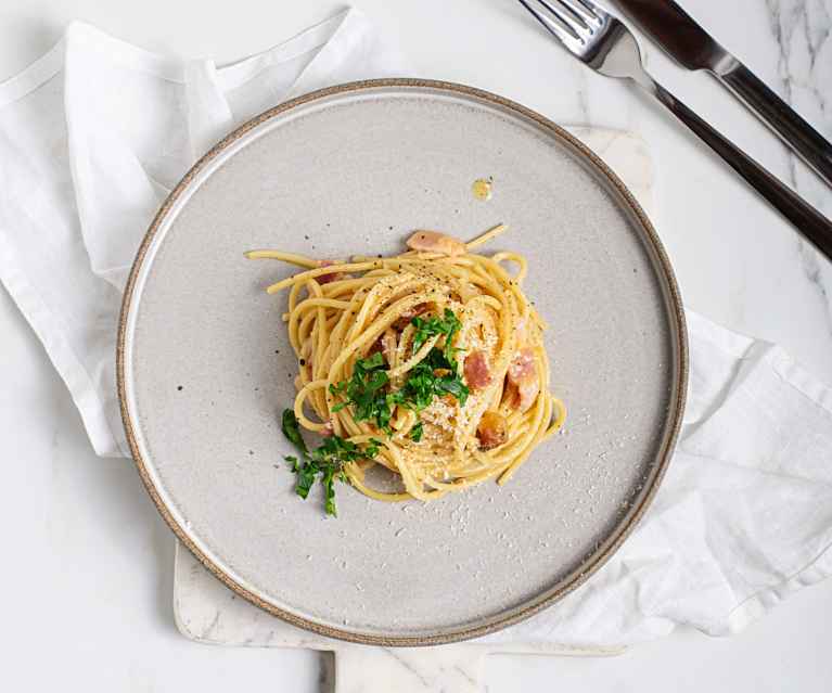 Espaguetis a la carbonara Espaguetis a la carbonara