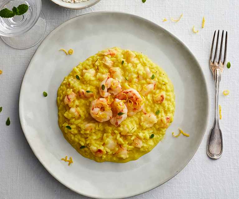 Risotto zafferano e gamberi Risotto zafferano e gamberi