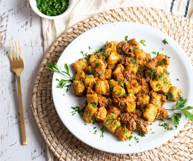 Ñoquis gremolata con salsa de ossobuco