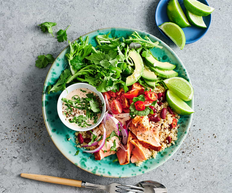 Tex-mex salmon burrito bowl (Diabetes)