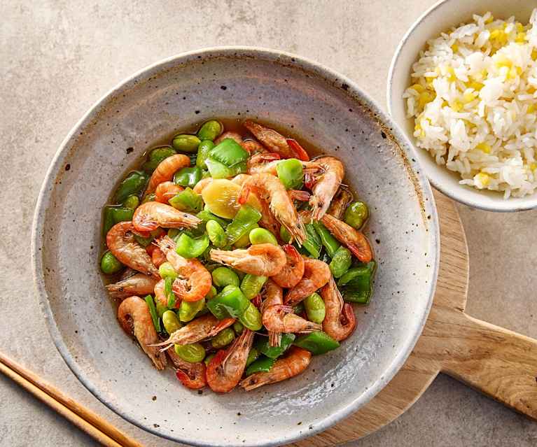 河虾毛豆烧青椒