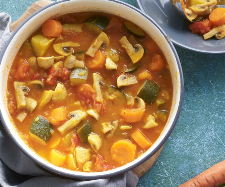 Guiso de verduras al azafrán