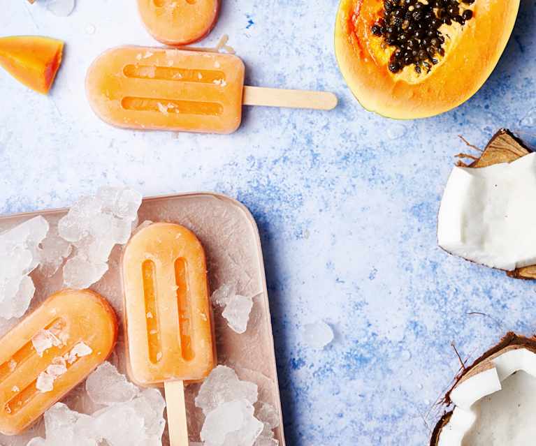 Gelado de coco e papaia Gelado de coco e papaia