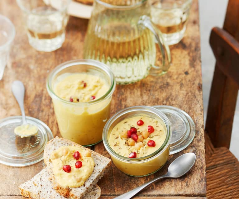 Houmous léger au curcuma et grenade