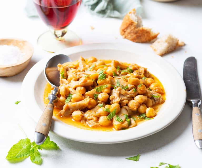 Callos veganos (setas con garbanzos)