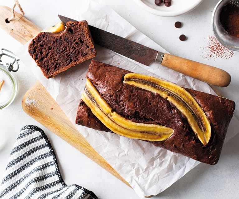 Pan de plátano y chocolate