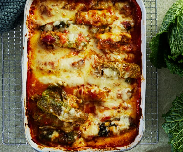 Wirsing-Cannelloni aus dem Ofen