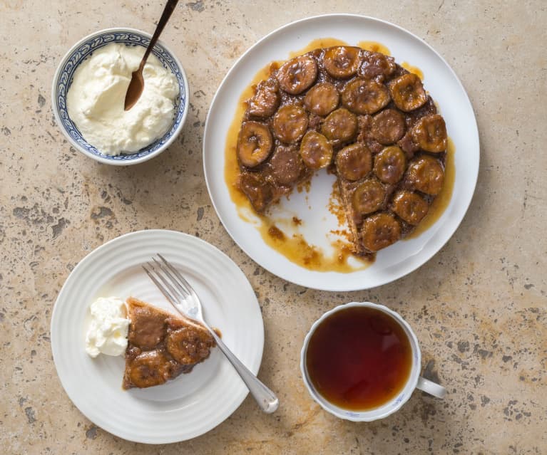 Caramel feijoa upside down cake