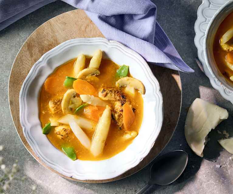 Spargel-Hähnchen-Suppe