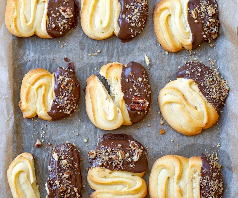 Spritz au chocolat au lait et noix de pécan