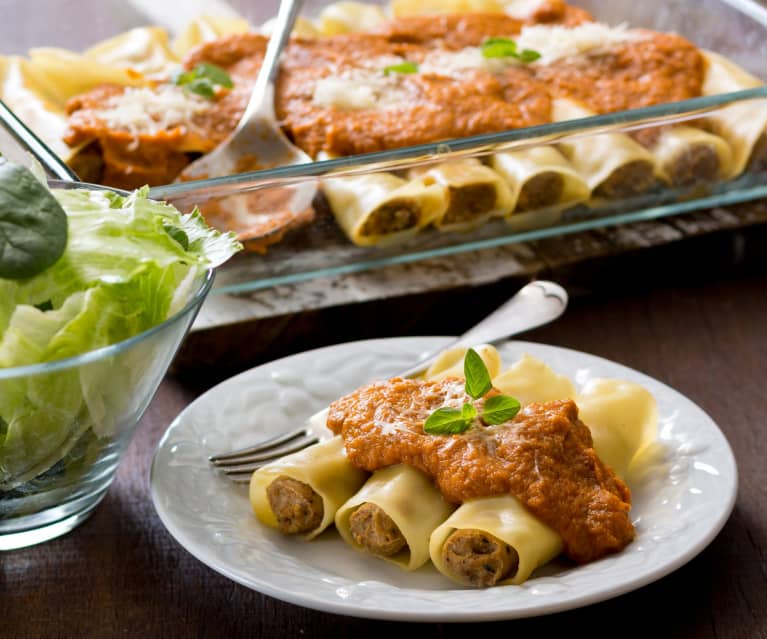 Cannelloni di maiale con salsa di verdure