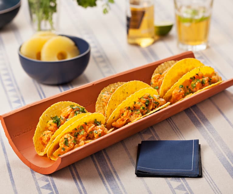 Tacos aux crevettes et ananas