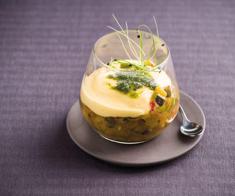 AOUT Verrine ratatouille, oeufs sous pression - Richard Toix