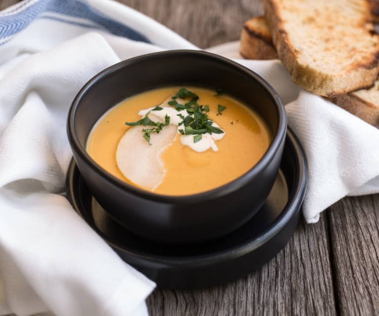 Sopa de calabaza y membrillo