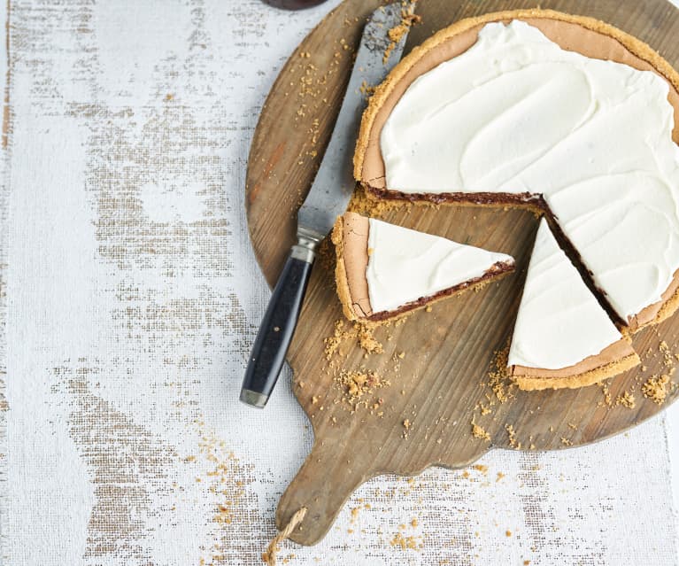 Tarte de chocolate com natas