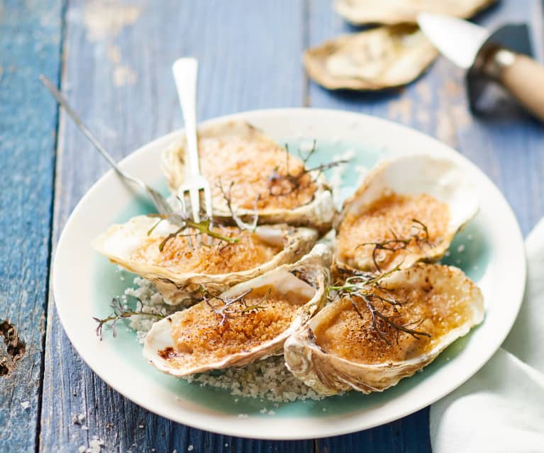 Huîtres gratinées au pineau des Charentes