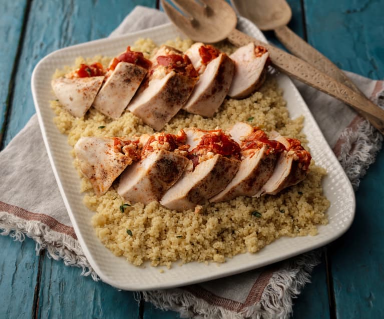 Peppadew® and Feta Stuffed Chicken with Lemon Couscous