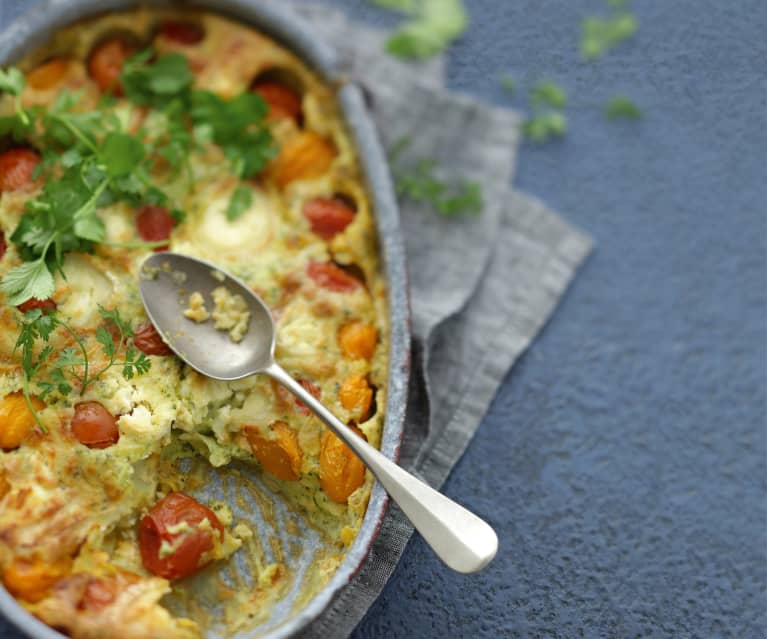 Clafoutis aux tomates cerise et au chèvre