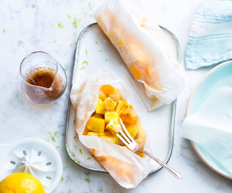 Papillotes de fruits à la cannelle