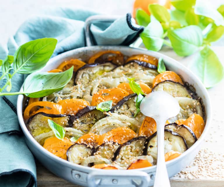 Tian de fenouil, aubergines et tomates