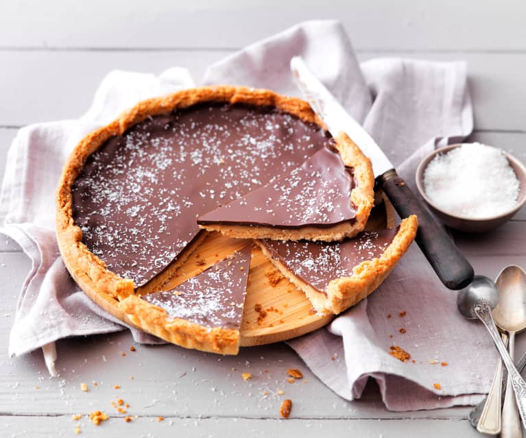 Tarte vegan au chocolat et caramel