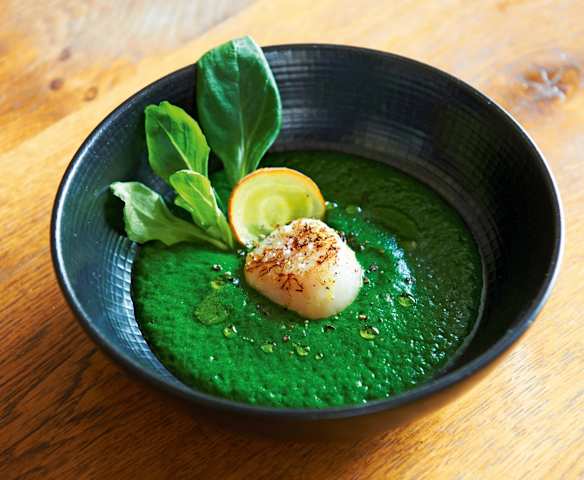 Velouté de mâche aux Saint-Jacques Velouté de mâche aux Saint-Jacques