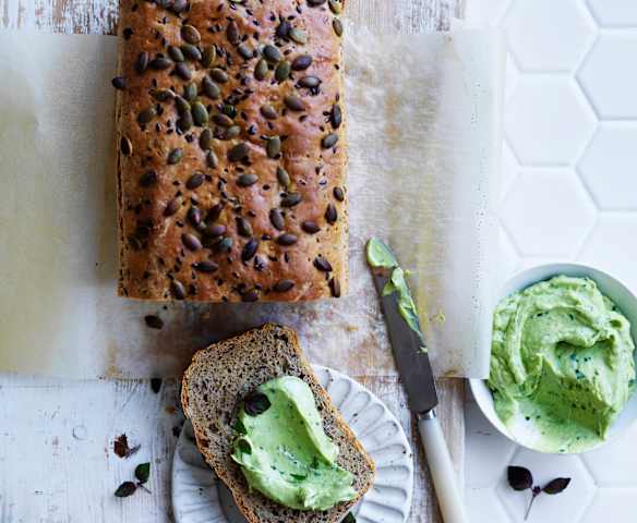 Avocado whip on seedy spelt bread (Post-natal)