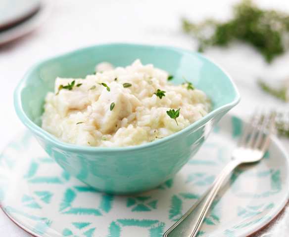Risotto z halibutem
