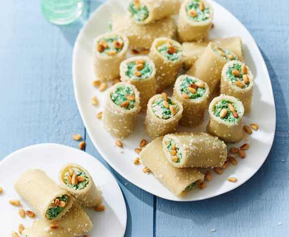 Paccheri farcis ricotta-épinards
