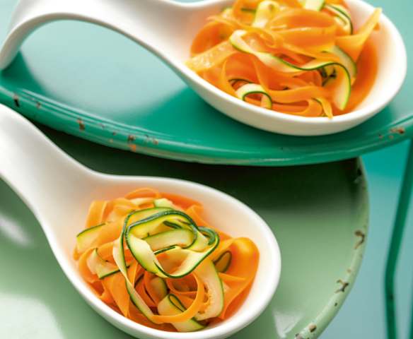 Steamed Carrot and Zucchini Tagliatelle Steamed Carrot and Zucchini Tagliatelle