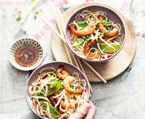 Chow mein aux crevettes