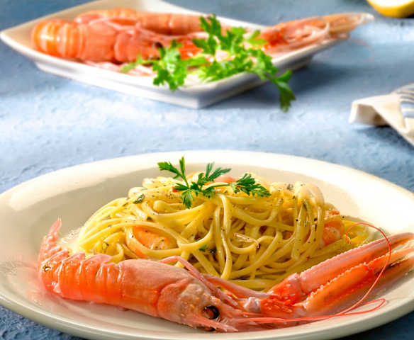 Linguine mit Scampi und Zitronensauce