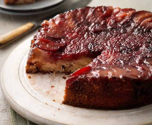 Plum and Blackberry Upside-Down Cake